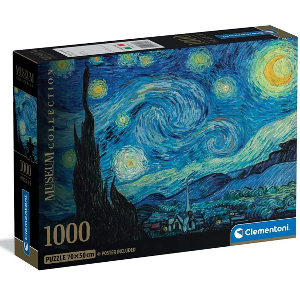 Múzejná zbierka: Van Gogh - Hviezdna noc HQC 1000-dielne puzzle s plagátom - Clementoni