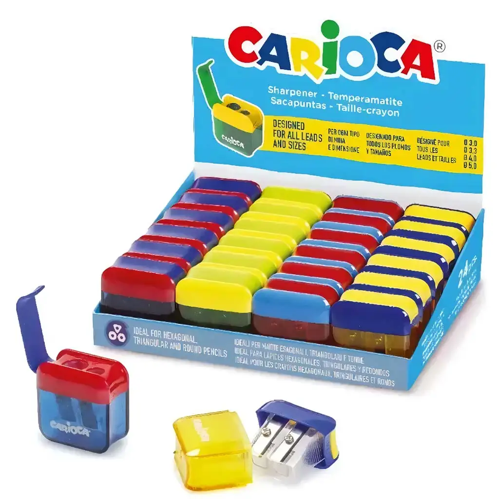 Nádržkové dvojdierkové farebné strúhadlo rôzne 1ks - Carioca