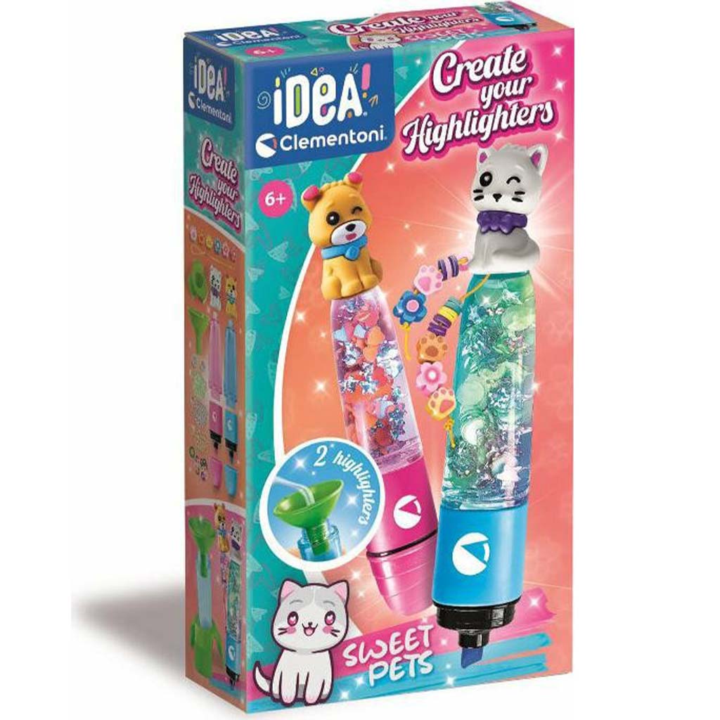 Nápad! Sada na výrobu mini zvýrazňovačov s roztomilými zvieratkami - Clementoni