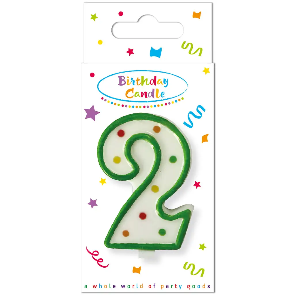 Narodeninová bodkovaná sviečka číslo 2