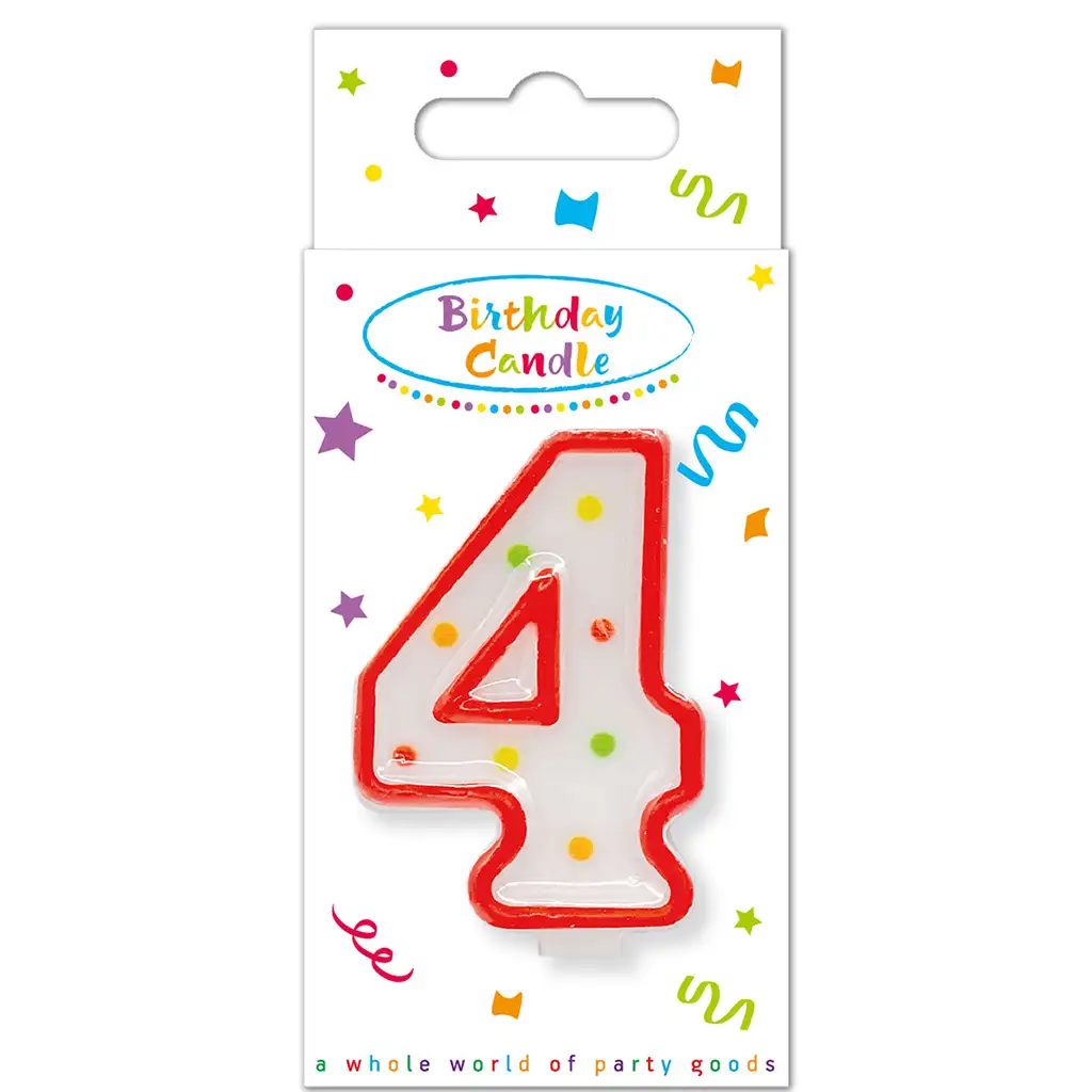 Narodeninová bodkovaná sviečka číslo 4