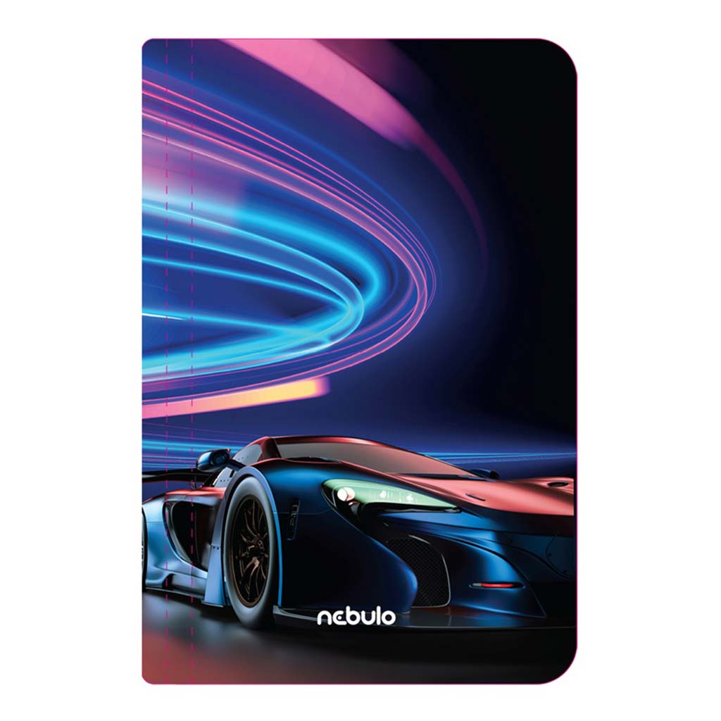 Nebulo: Gumená zložka A4, neónové auto