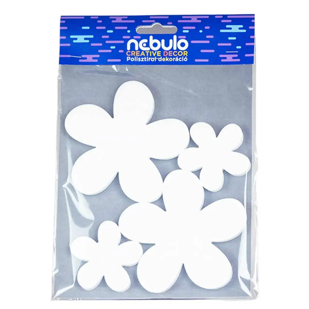 Nebulo: Kvety polystyrénová dekorácia 4 ks sada