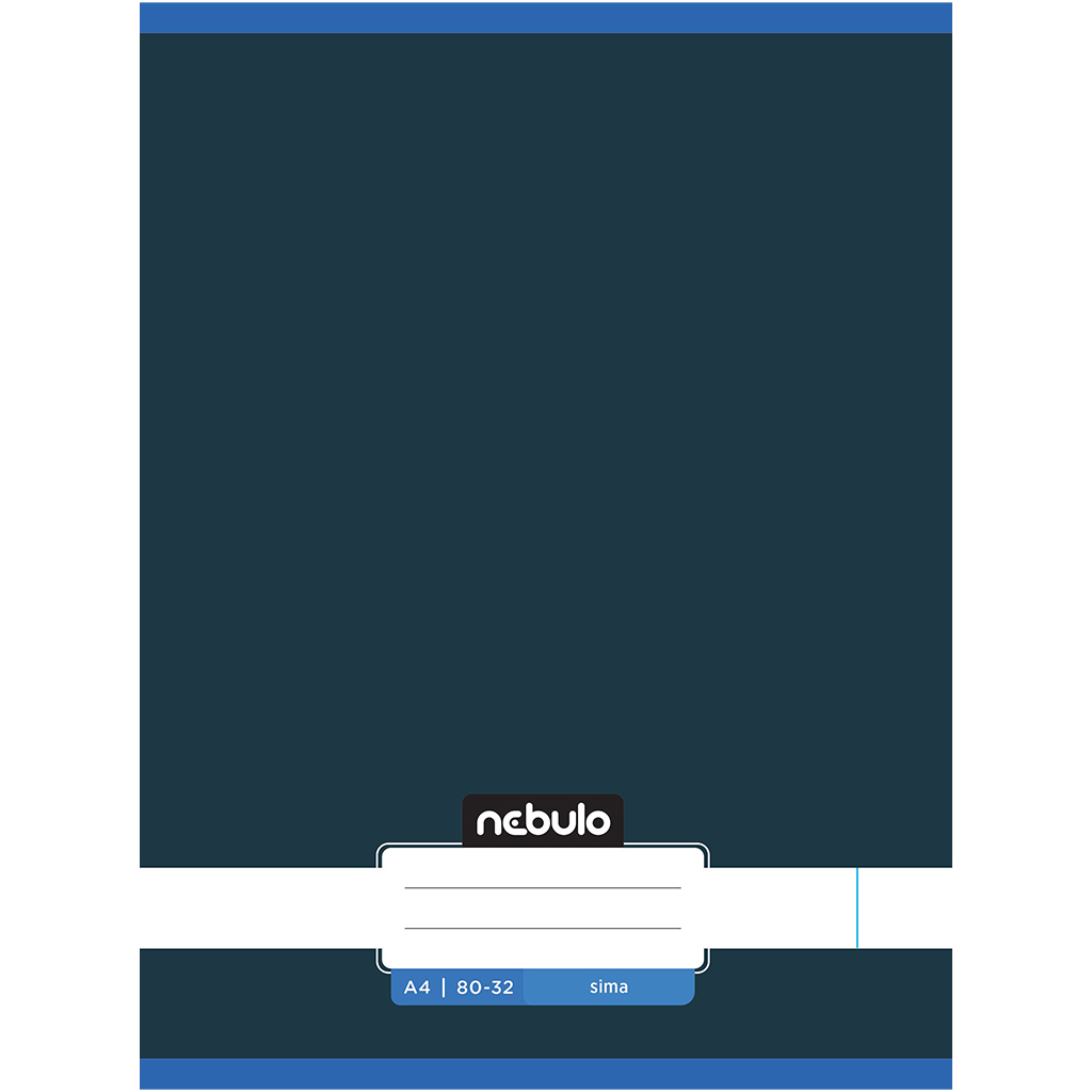 Nebulo: Zošit A4, 80 strán, linajkovaný, grafitovo modrej farby, zošívaný
