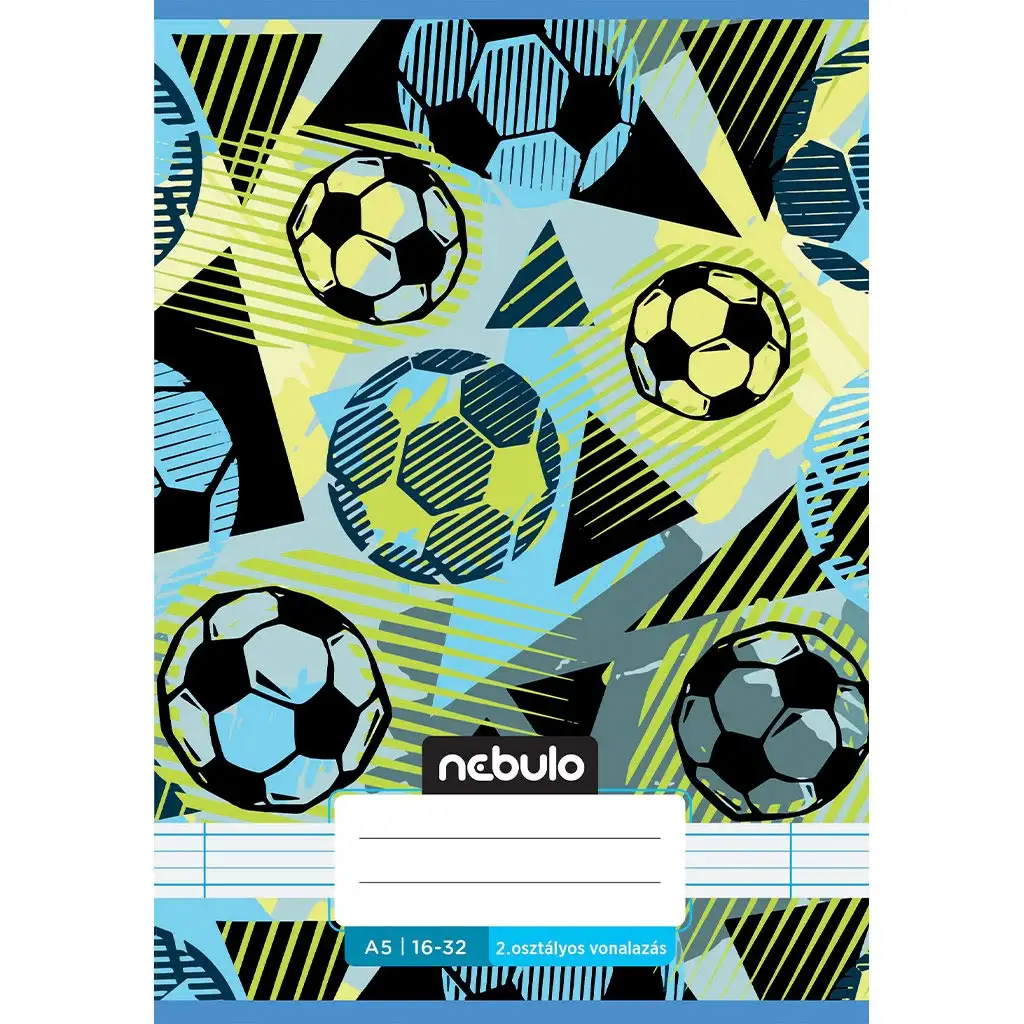 Nebulo: Zošit pre 2. ročník s linajkami A5, 16-32, s motívom lopty