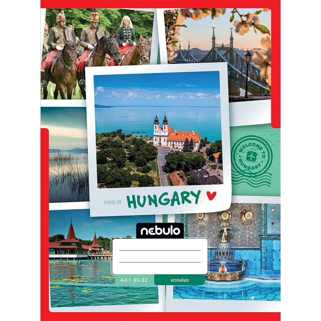 Nebulo: Zošit s čiarami, zošit s motívom Maďarska, 81-32 A/4