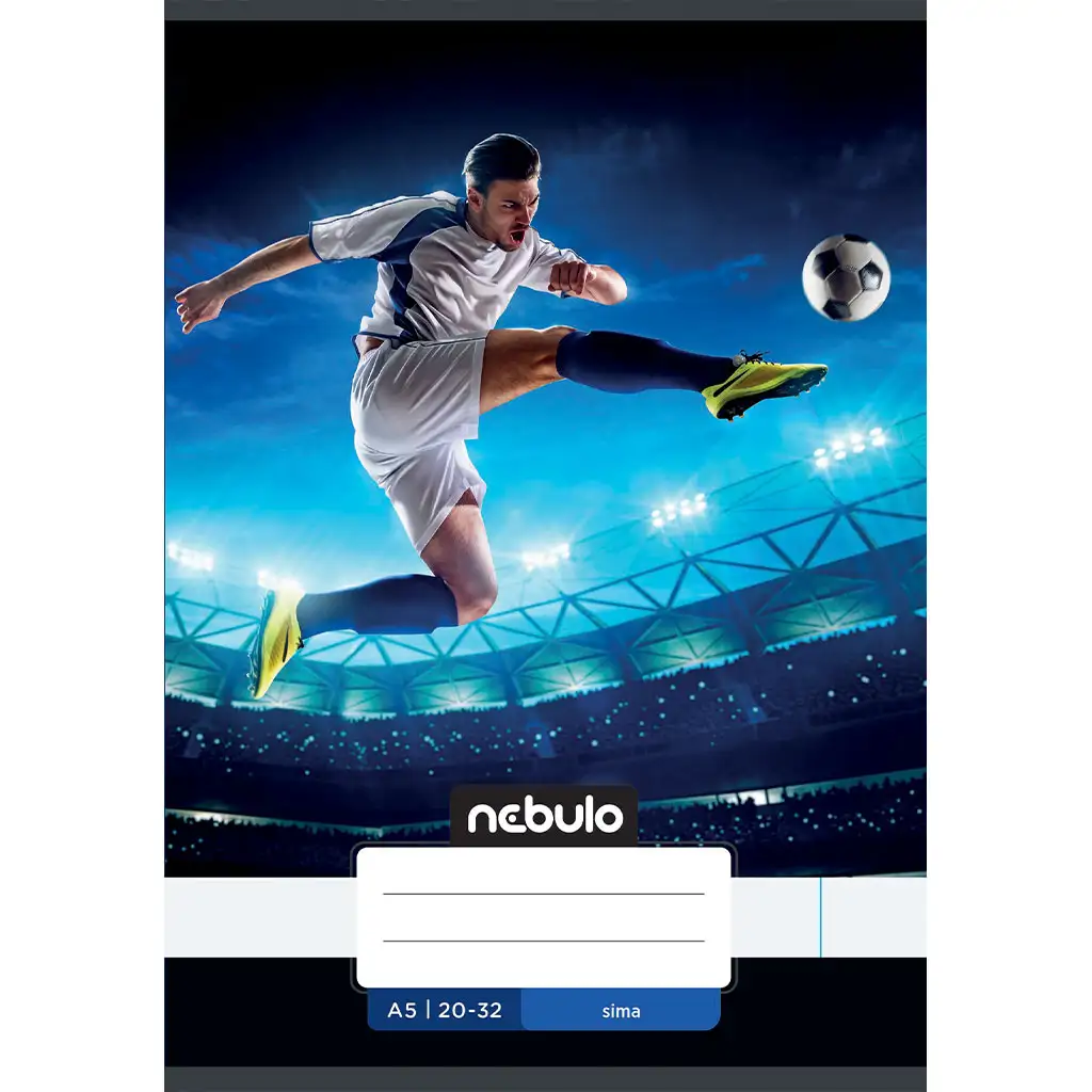 Nebulo: Zošit s hladkým povrchom A5, 20-32 strán, s motívom futbalistu
