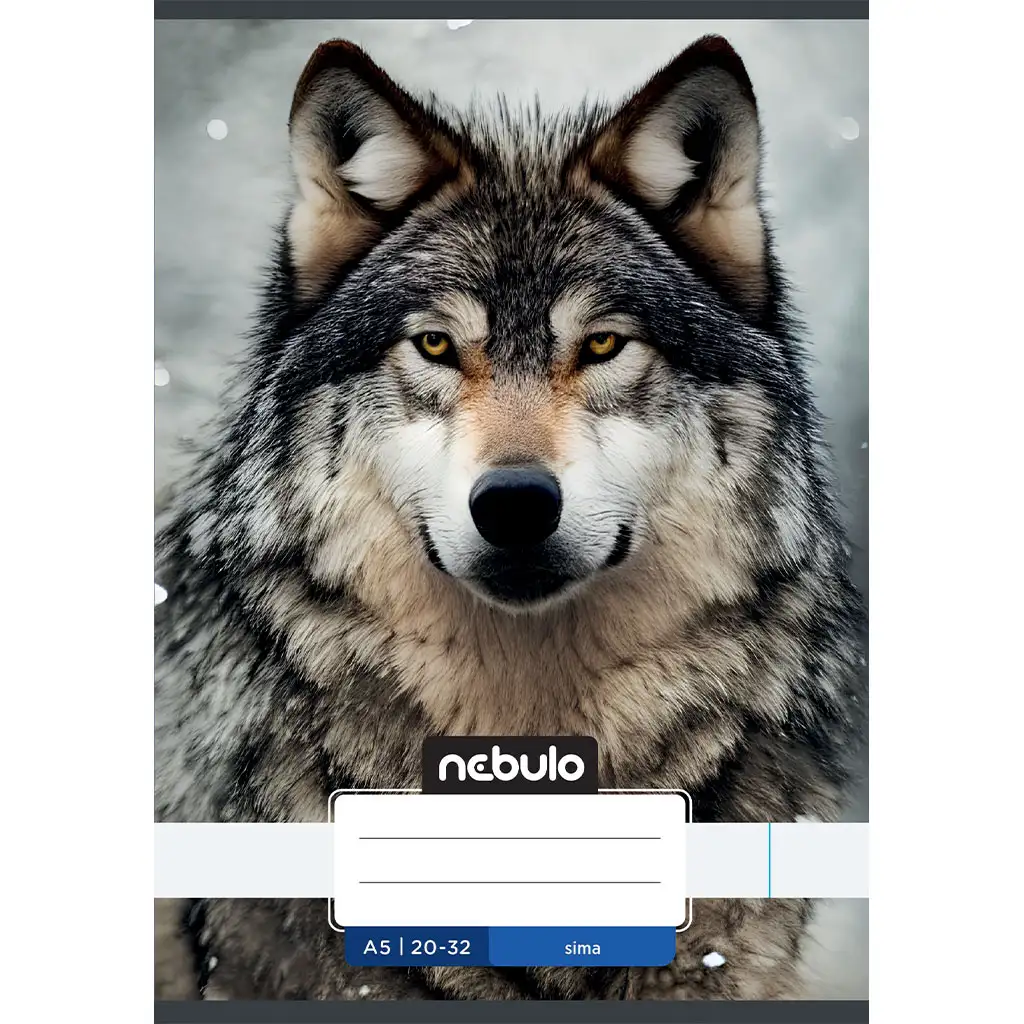 Nebulo: Zošit s hladkým povrchom A5, 20-32 strán, s motívom vlka