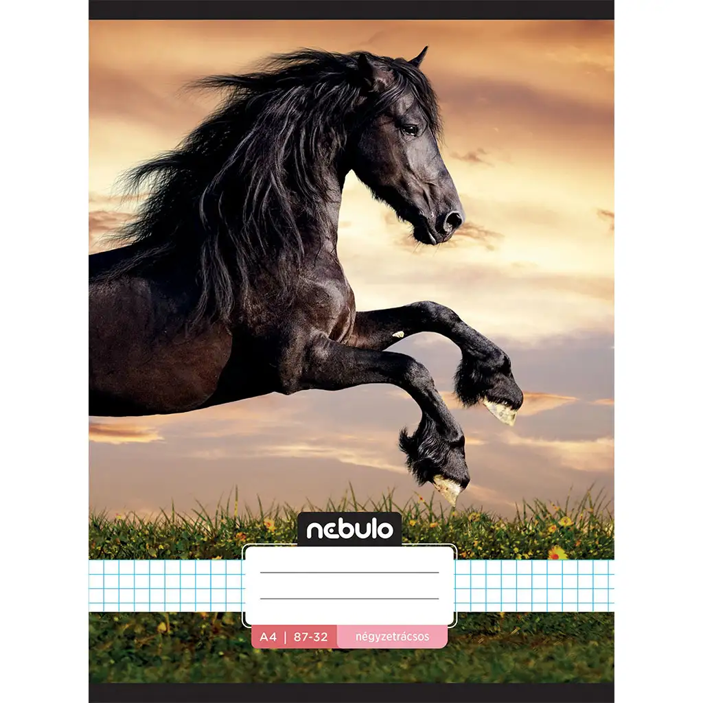 Nebulo: Zošit s kockovaným vzorom - Kôň v západe slnka, 87-32 A/4