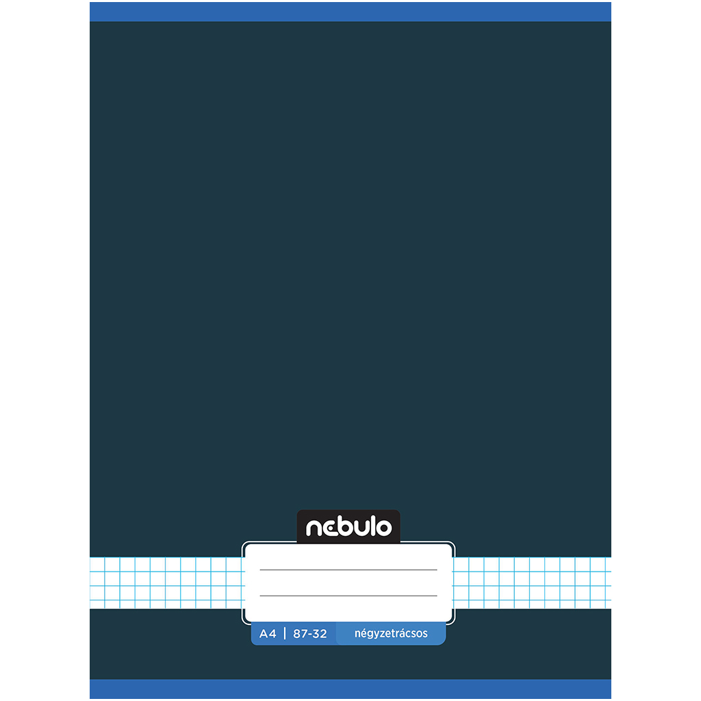 Nebulo: Zošit s kockovaným vzorom, grafitovo-modrej farby, zošit 87-32 A/4