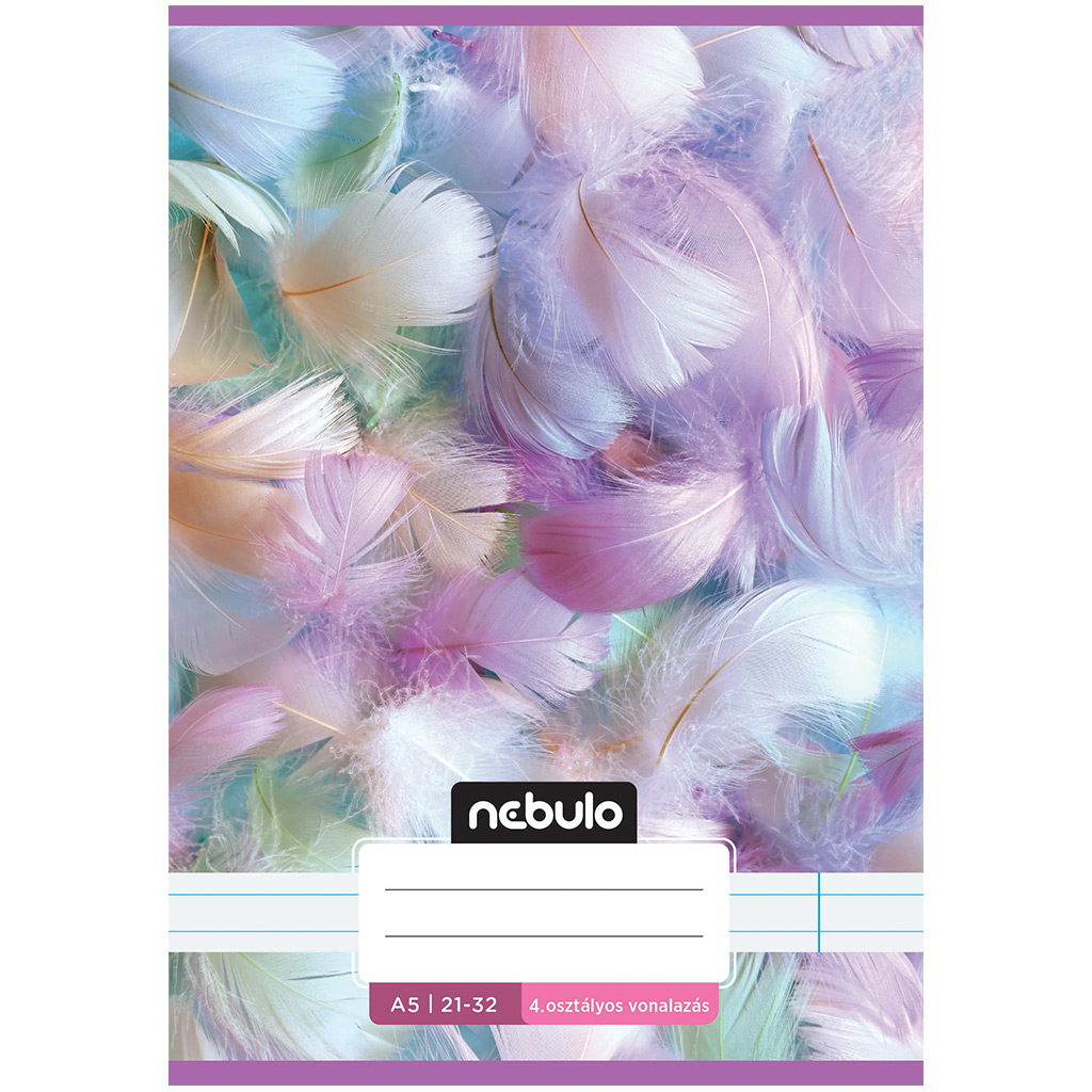 Nebulo: Zošit s linajkami s pierkovým vzorom, zošit na 4. ročník, formát A5, 21-32, zošit so zošívanou väzbou