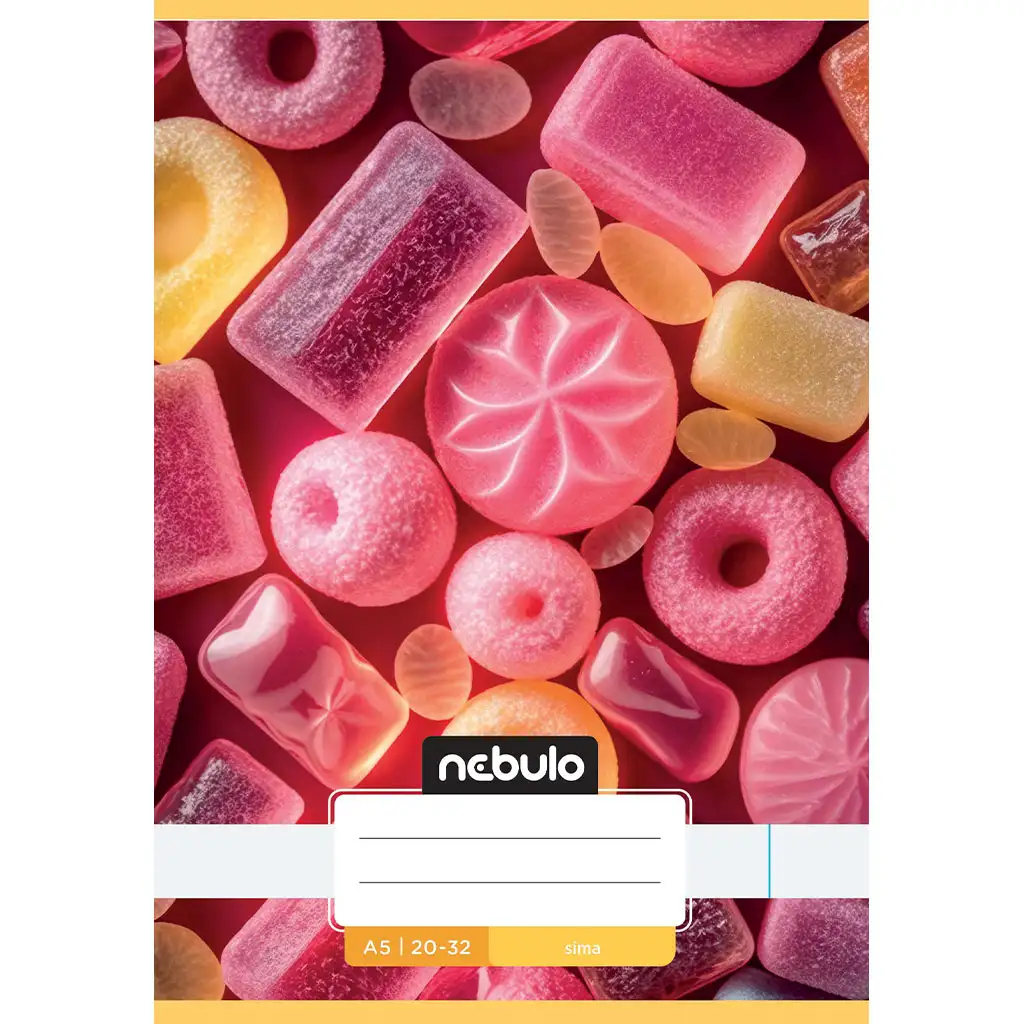 Nebulo: Zošit s mäkkou väzbou A5, 20-32 strán, s roztomilým vzorom - Sladkosti
