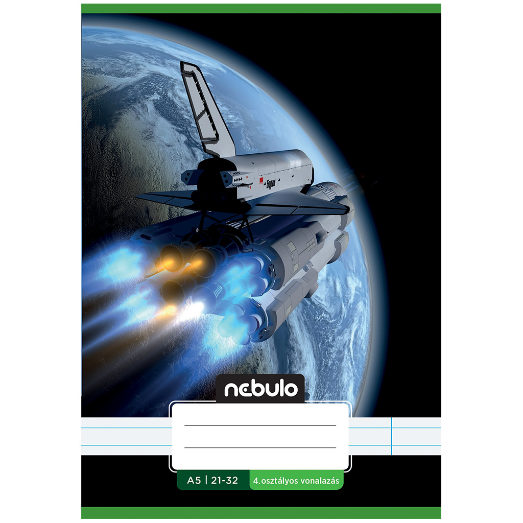 Nebulo: Zošit s motívom vesmírnej rakety, linajkový, zošit pre 4. ročník, 21-32, formát A5, zošit s zošívanou väzbou