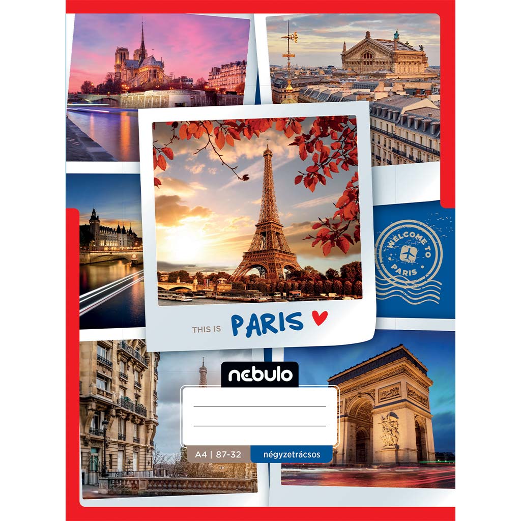 Nebulo: Zošit so štvorčekmi s parížskym vzorom, zošit 87-32 A/4