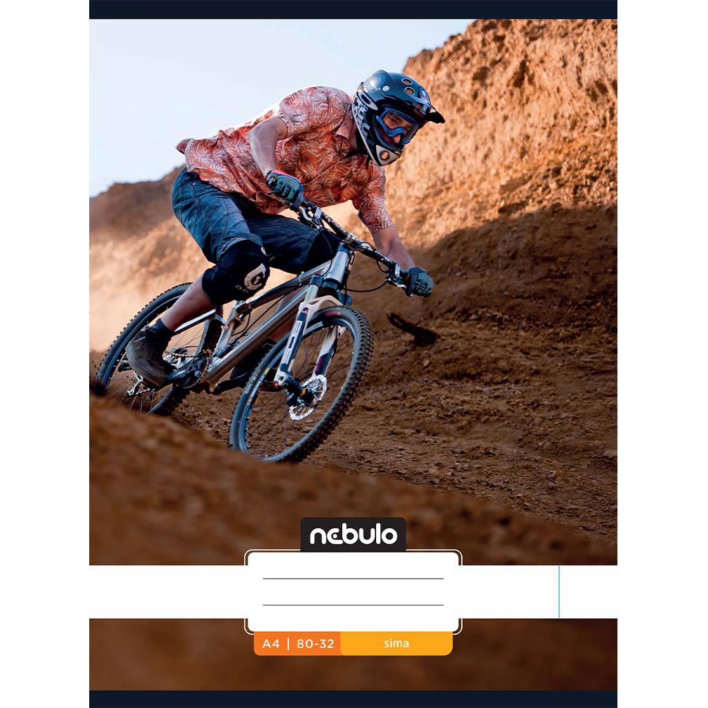 Nebulo: Zošívaný hladký zošit s cyklistickým motívom 80-32 A/4