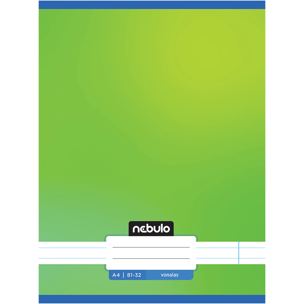 Nebulo: Zošívaný linajkový zošit, čerstvo zelený, 81-32, formát A4