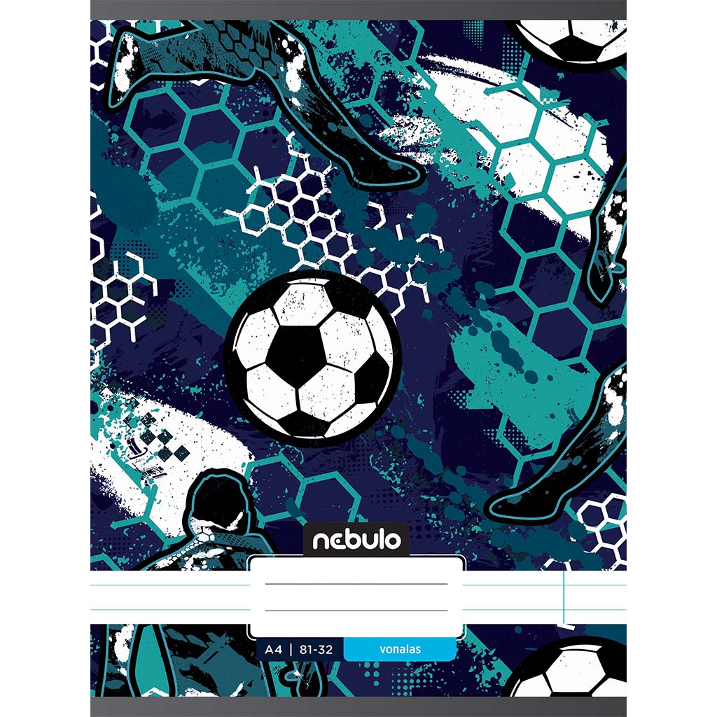 Nebulo: Zošívaný linajkový zošit s futbalovou loptou 81-32 A/4
