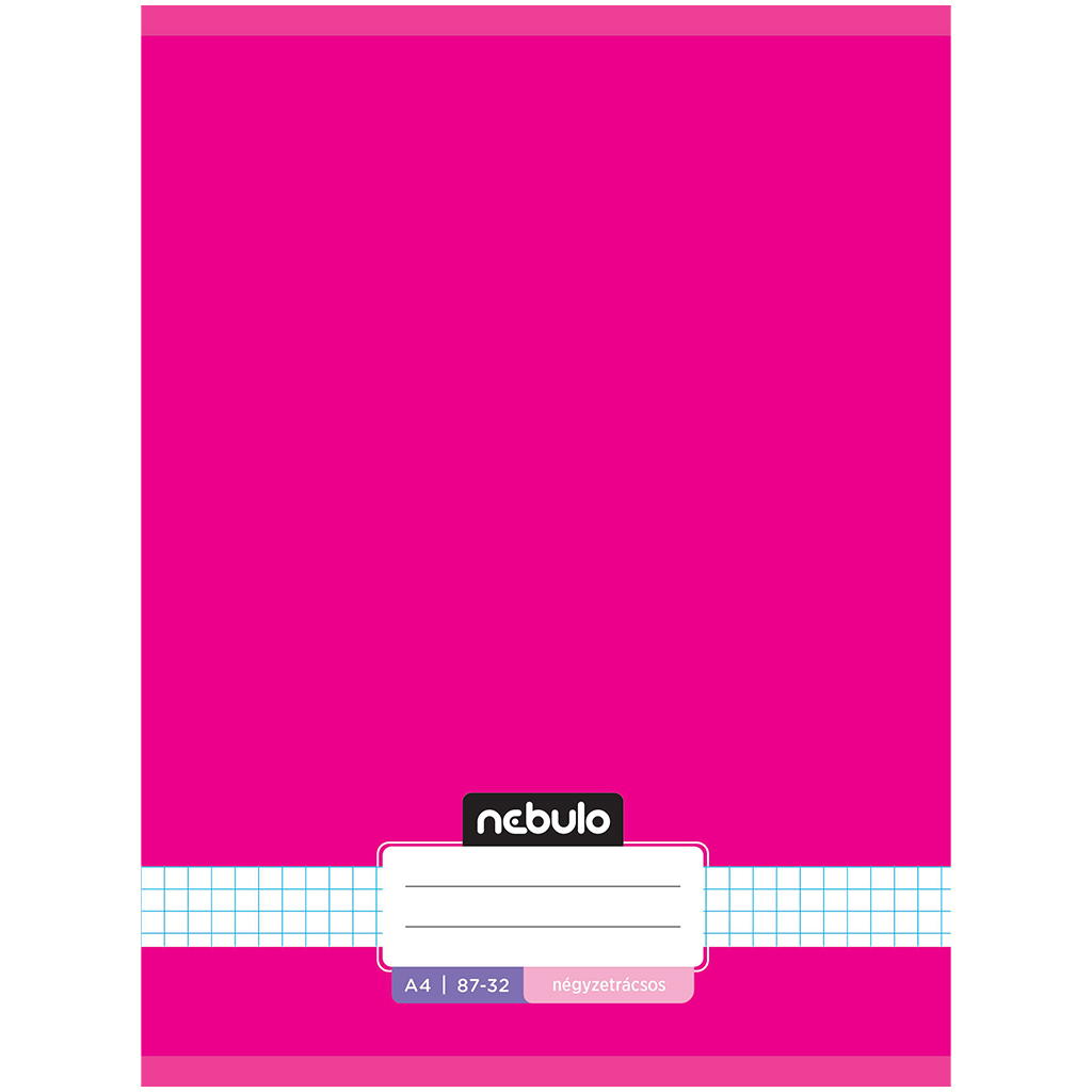 Nebulo: Zošívaný štvorčekovaný neónovo ružový zošit 87-32 A/4