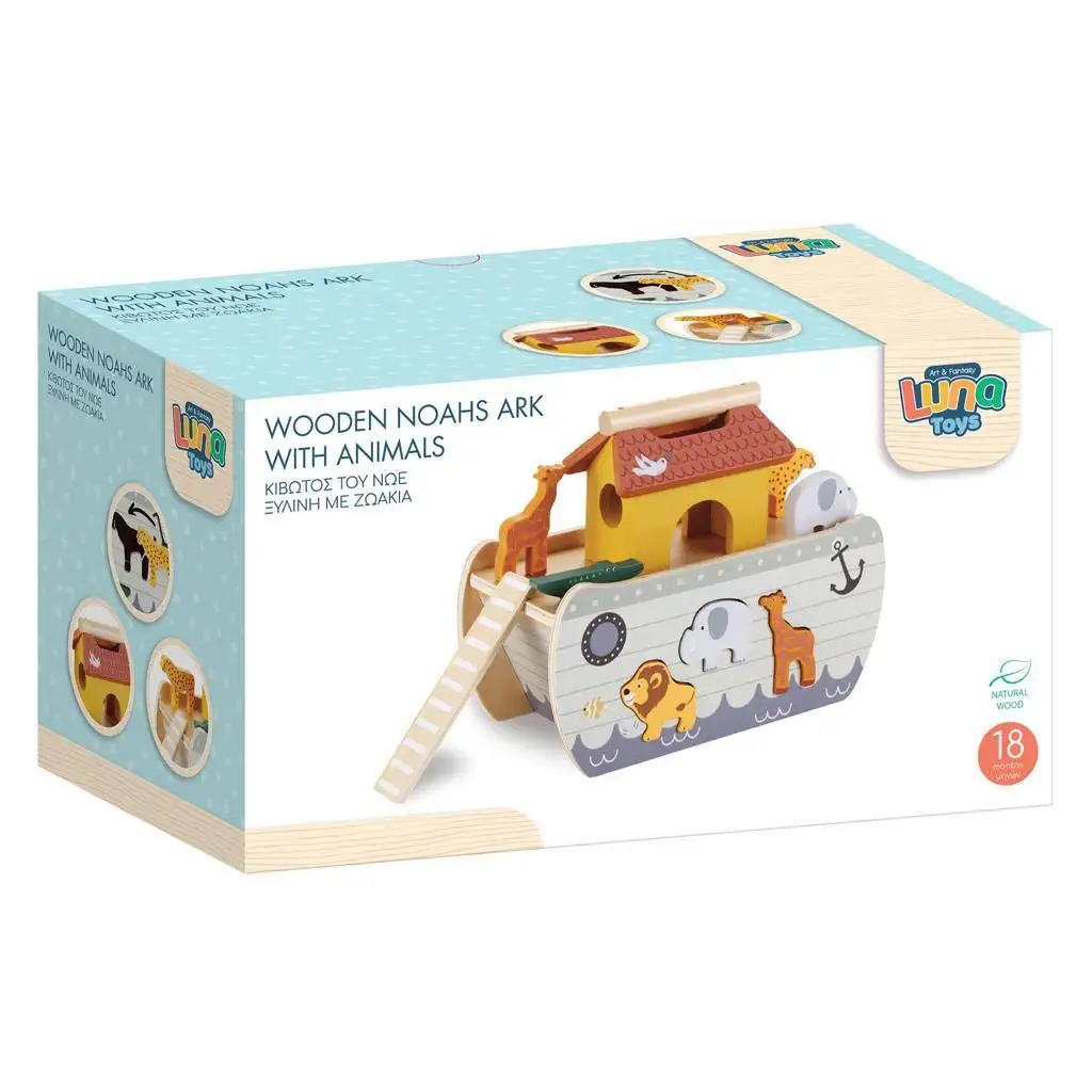 Noemova archa plná zvierat z dreva