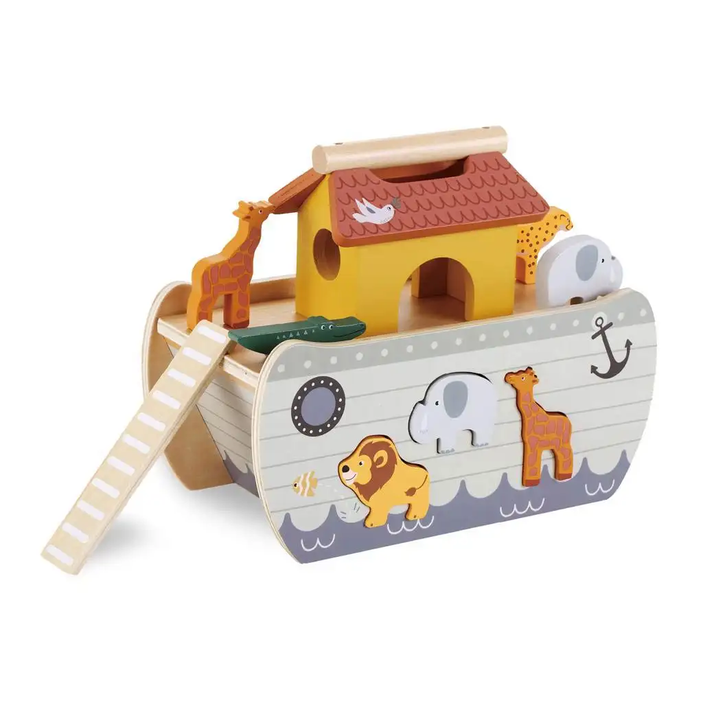 Noemova archa plná zvierat z dreva kép 2