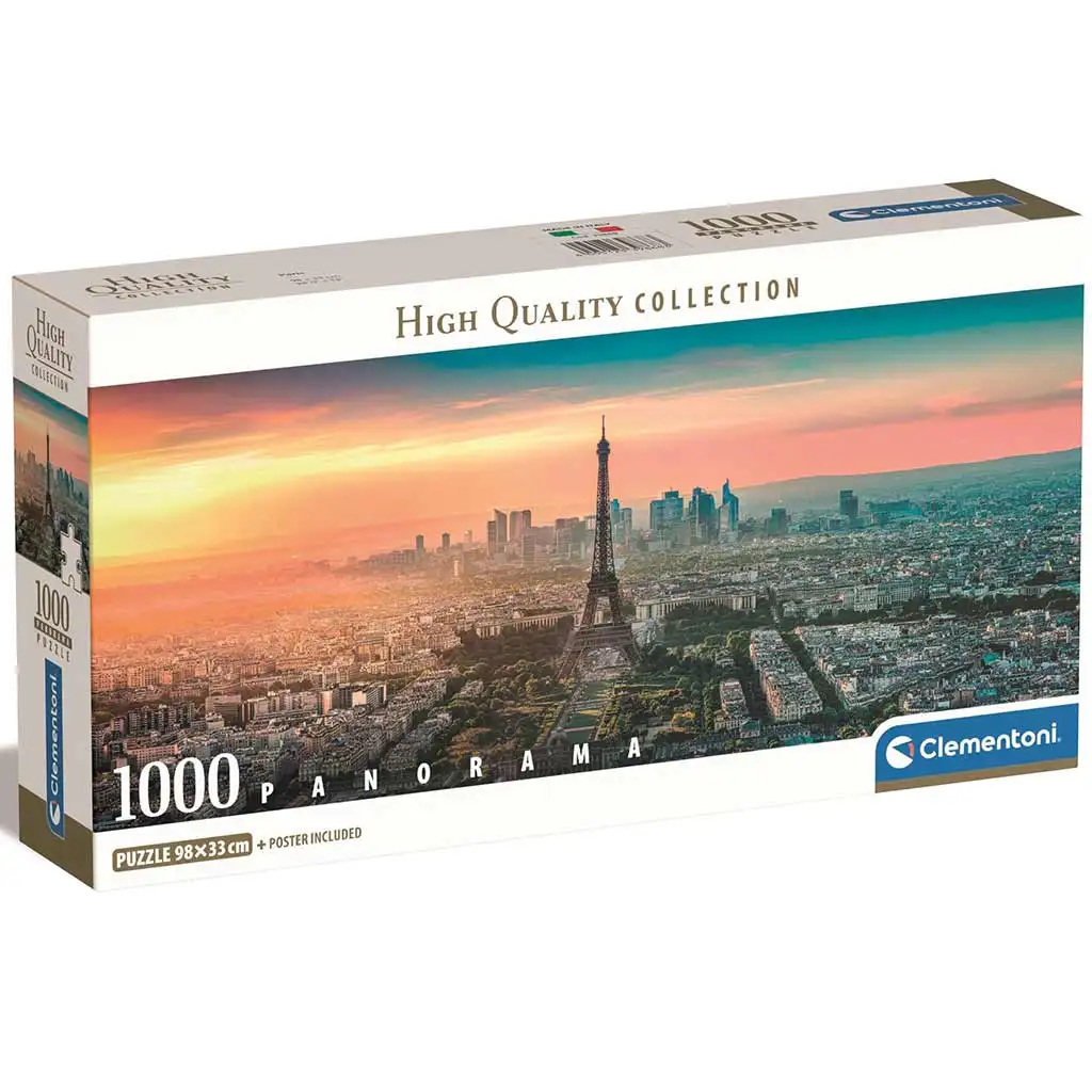 Paríž, Francúzsko 1000 dielikové panoramatické puzzle 98x33cm - Clementoni