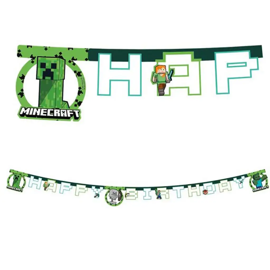 Party banner s motívom Minecraft, 200 cm