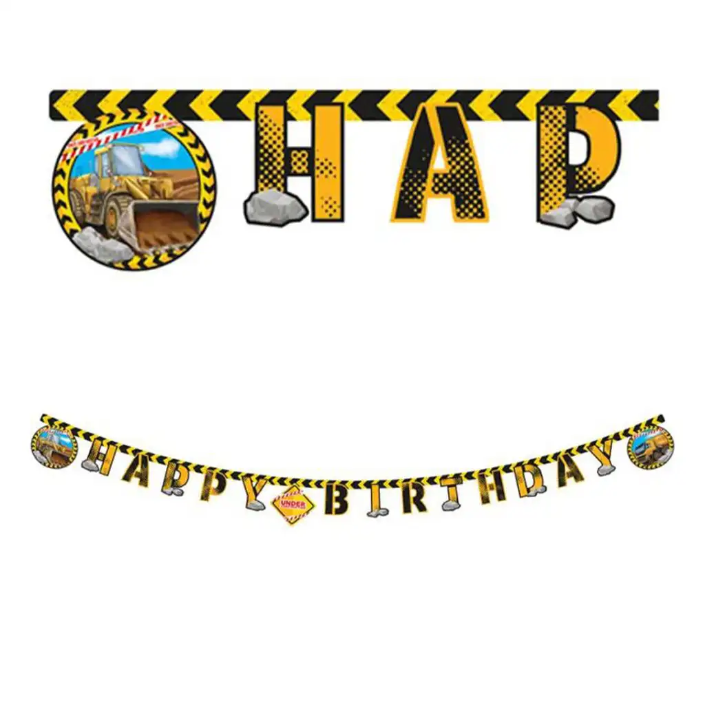 Party banner s motívom pracovných strojov 200 cm