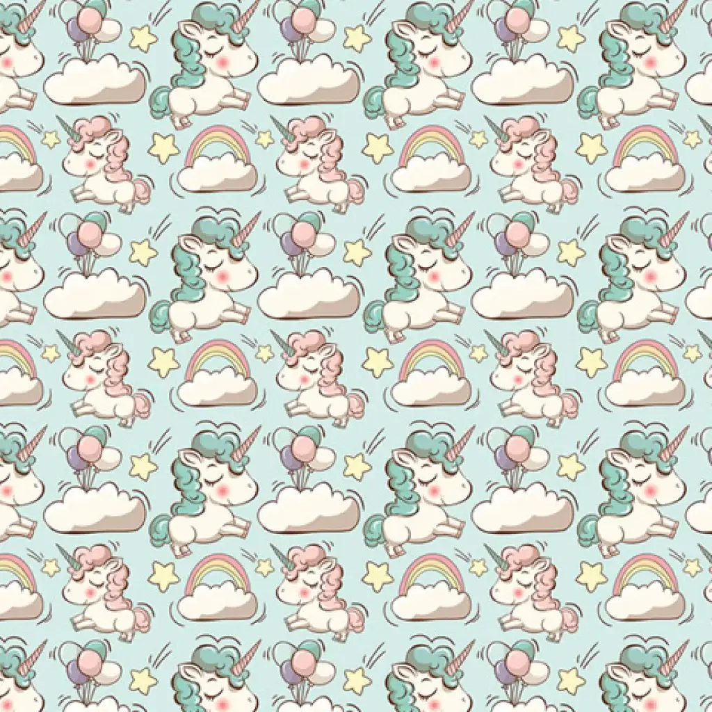 Pastelne farebný baliaci papier s jednorožcami 100x70 cm