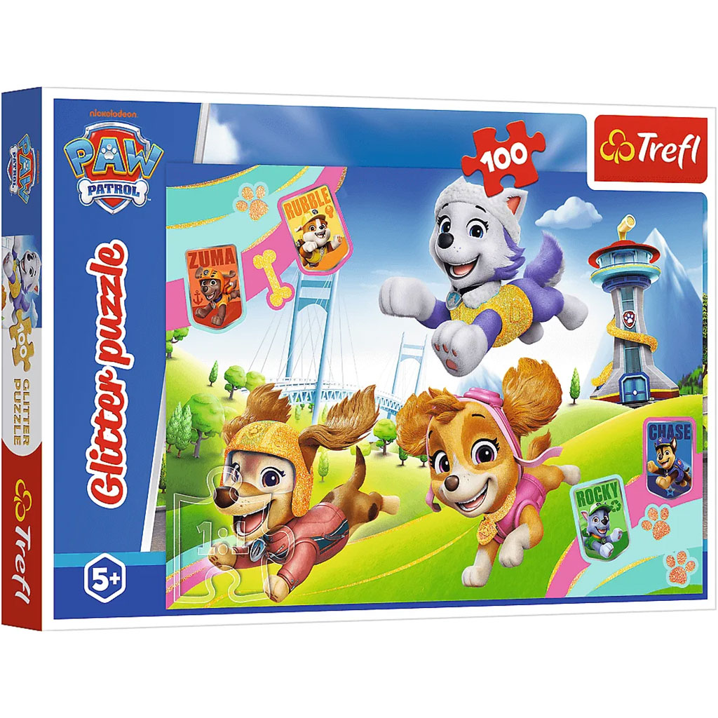 Paw Patrol 100-dieliková trblietavá puzzle - Trefl