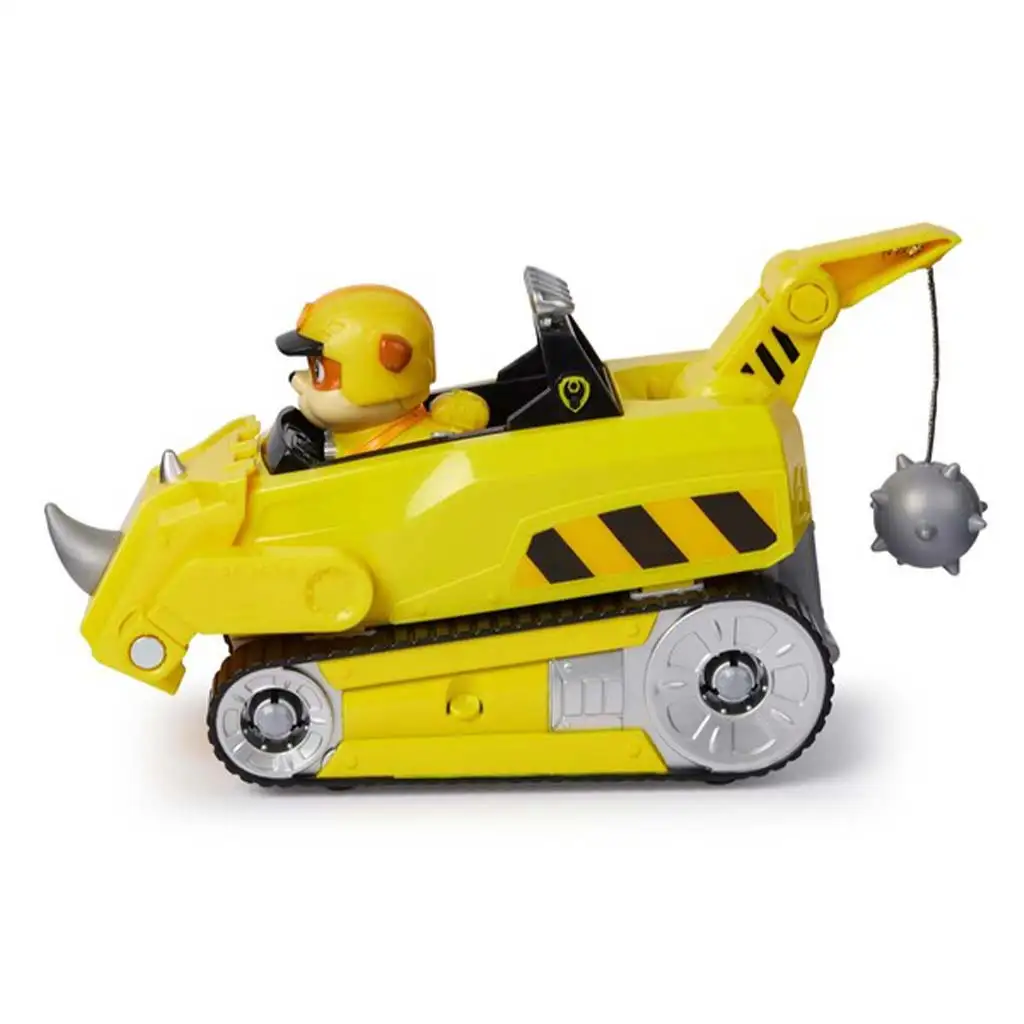 Paw Patrol: Jungle Pups Rubble minifigúrka s nosorožcom na vozidle - Spin Master kép 3