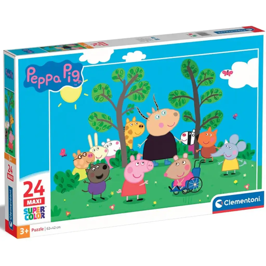 Peppa Pig a priatelia 24-dielna maxi supercolor puzzle - Clementoni