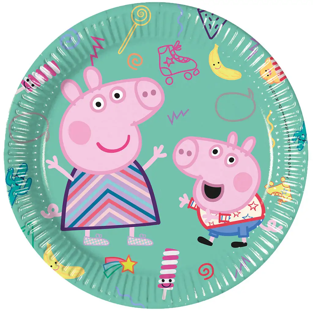 Peppa Pig párty papierové taniere, 8 ks sada