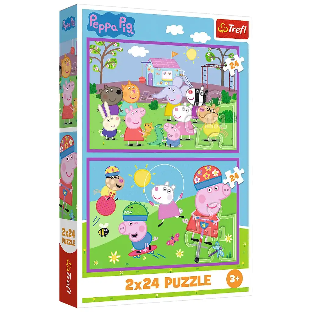 Peppa na ihrisku 2x24-dieliková puzzle - Trefl