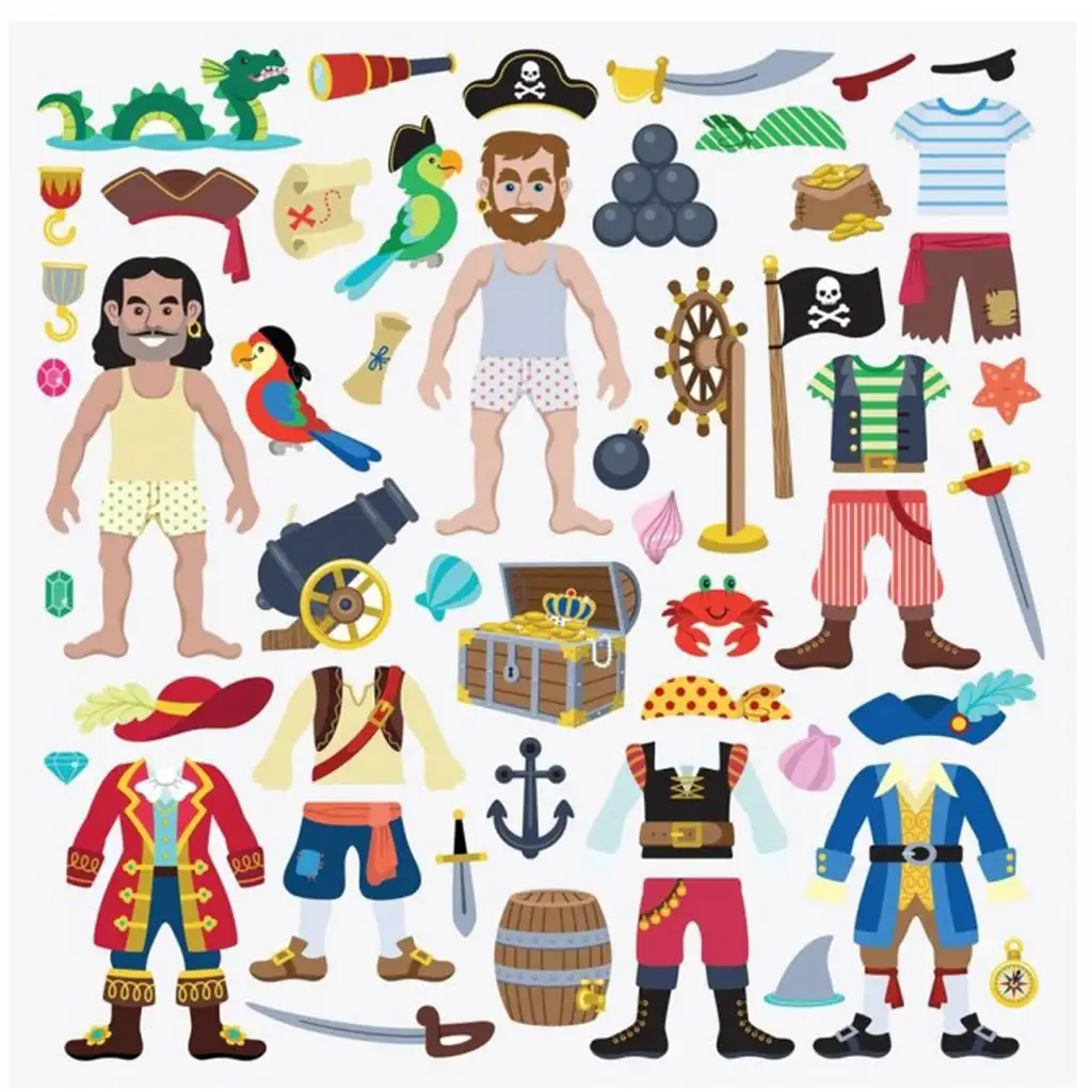 Pirátsky plyšový nálepky set - Melissa & Doug kép 2
