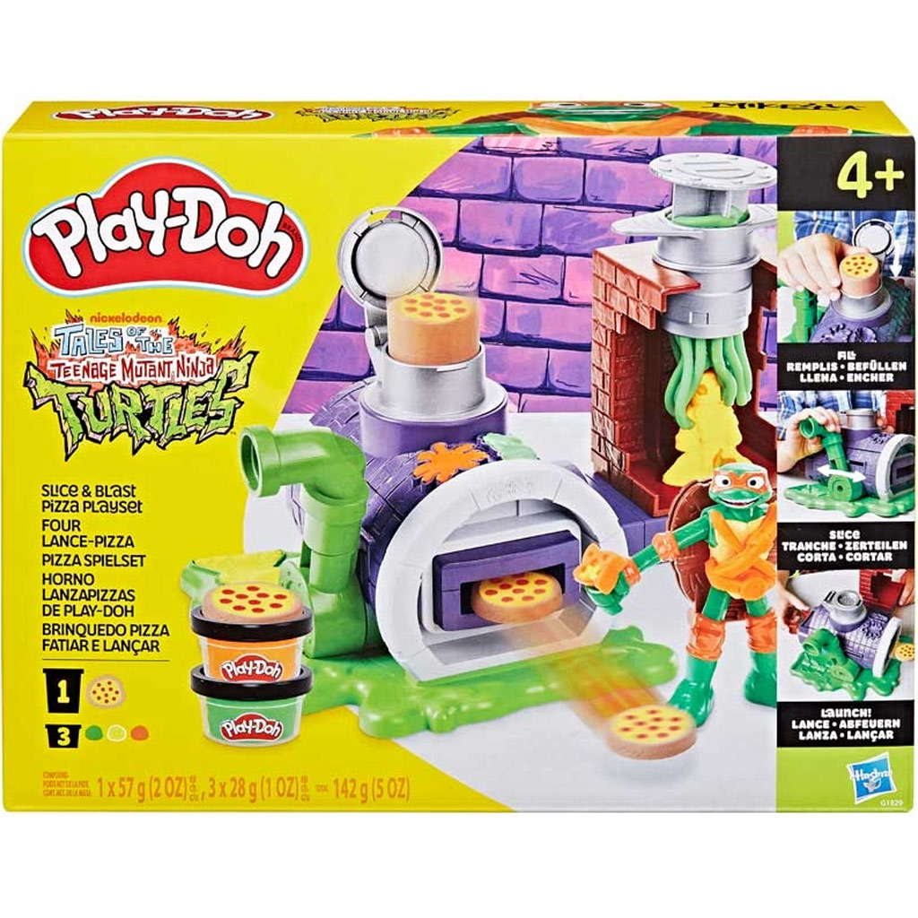 Play-Doh: Hračka súprava Tínedžerské Ninja Korytnačky Slice and Blast Pizza – Hasbro