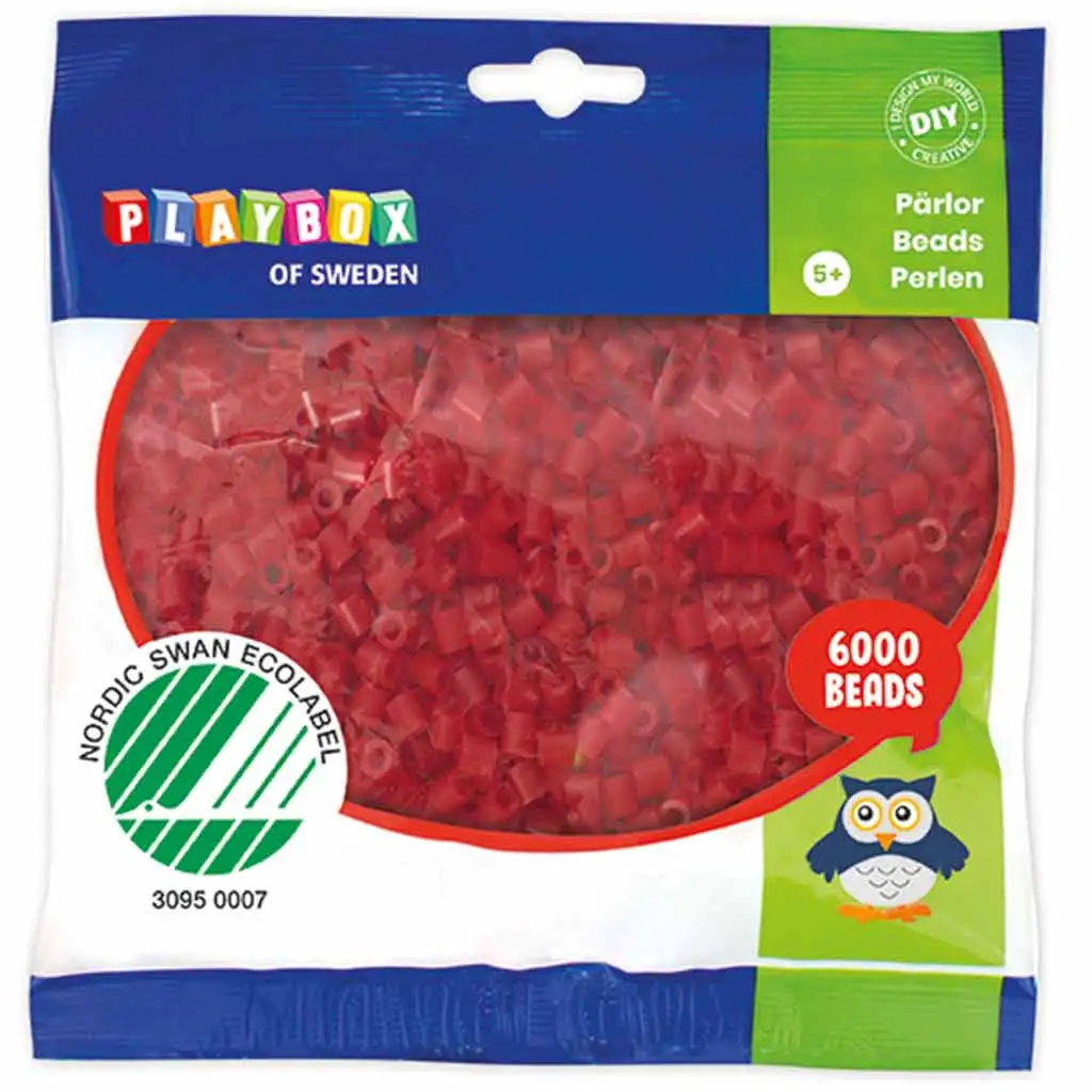 PlayBox: 5mm MIDI tmavočervené žehliace korálky, balenie 6000 ks