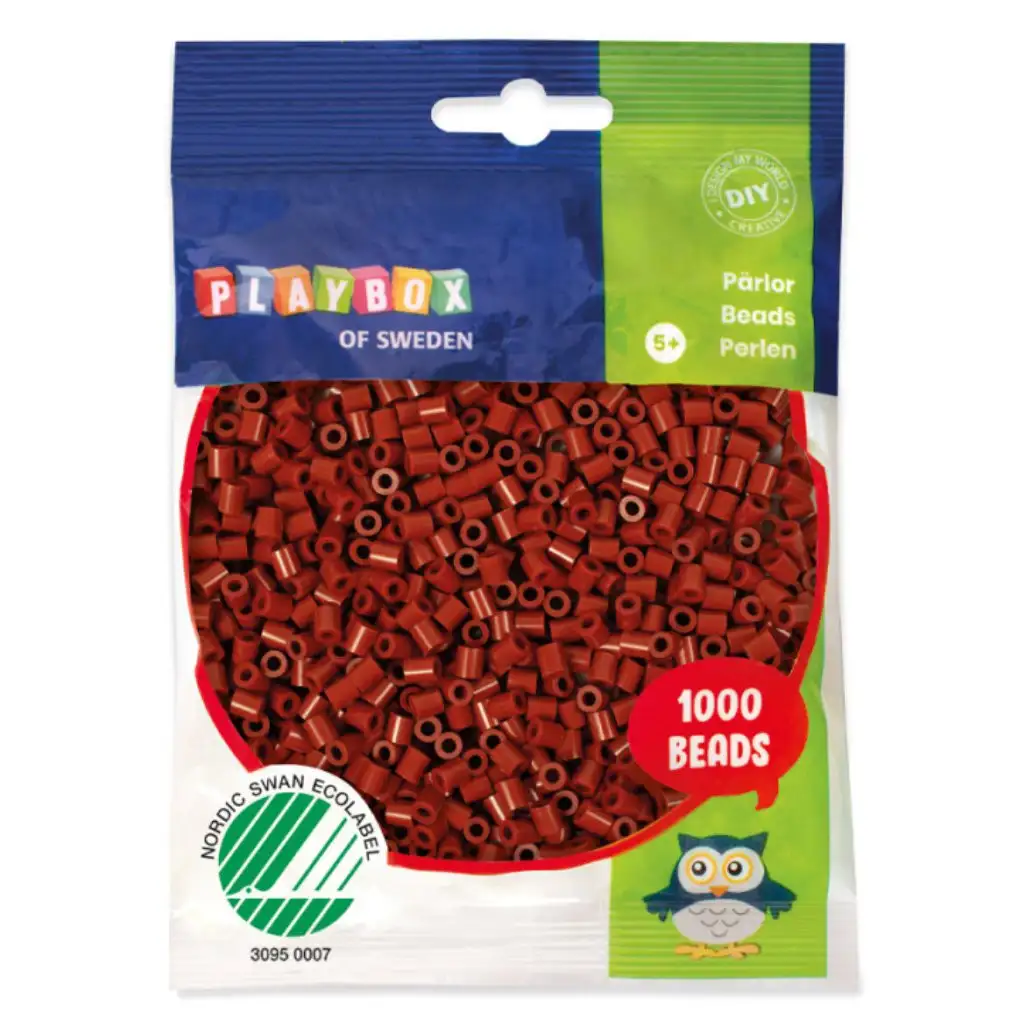 PlayBox: 5mm MIDI zažehlovacie korálky 1000ks v hnedo-červenej farbe