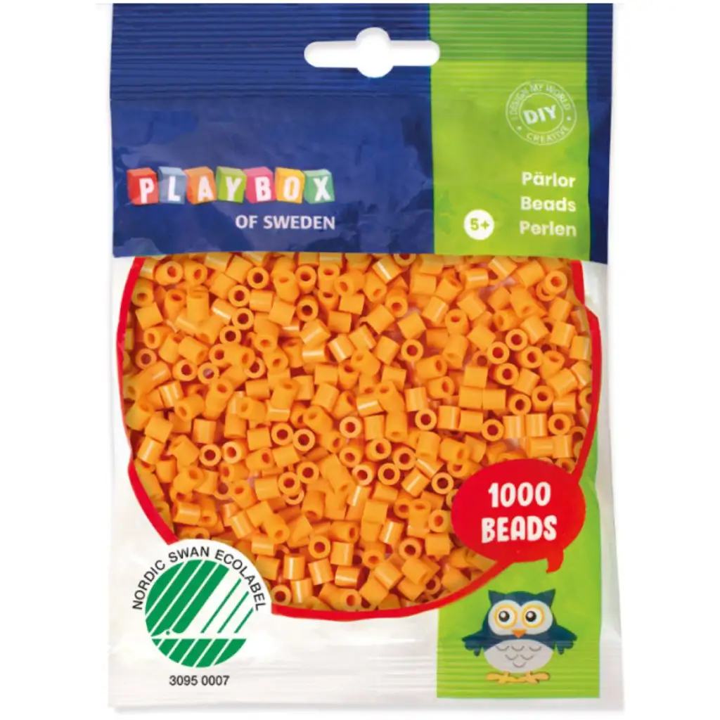 PlayBox: 5mm MIDI zažehlovacie korálky 1000ks v jantárovej farbe