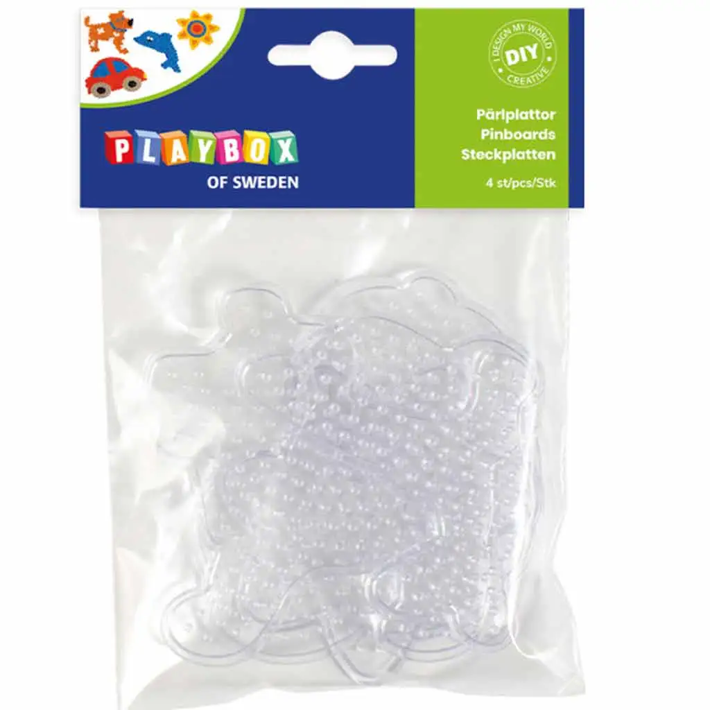 PlayBox: 5mm MIDI žehliace korálky - pes, auto, ryba, kvet 4ks balenie