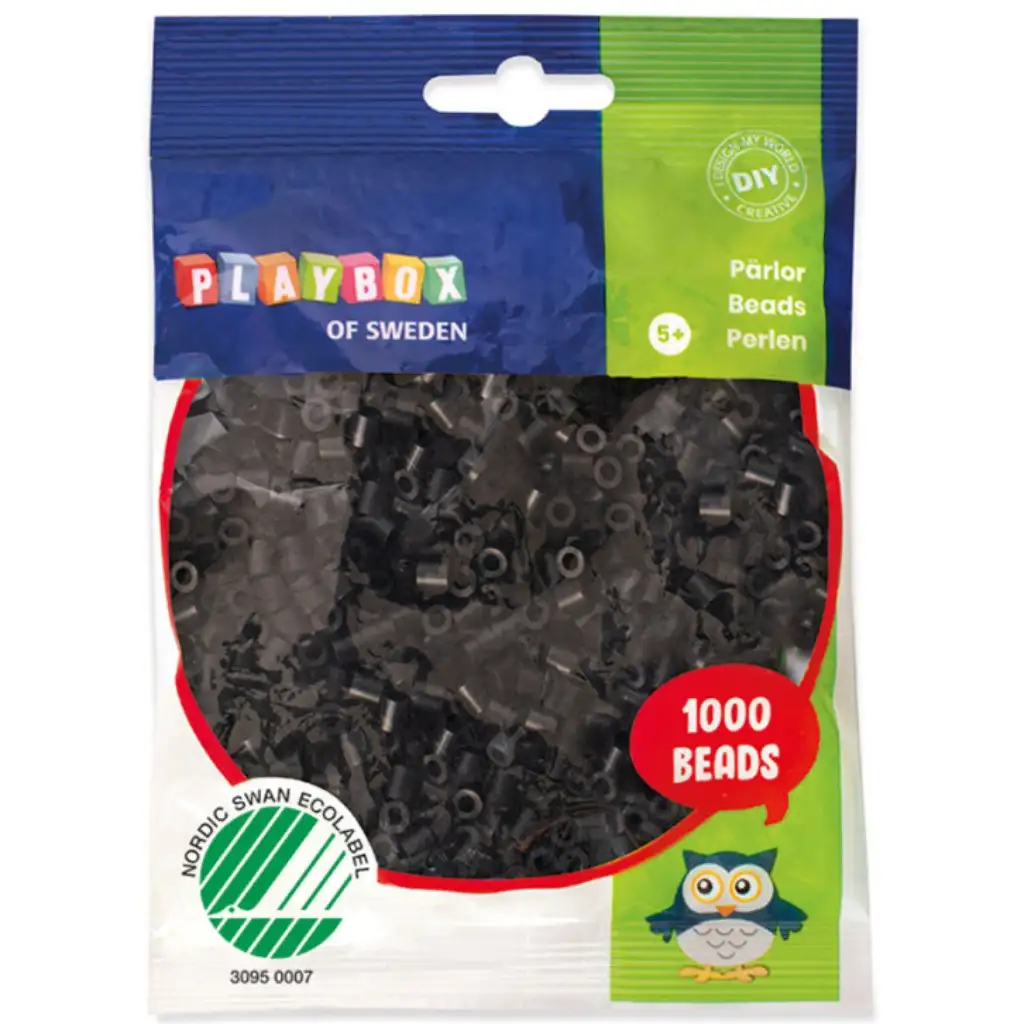 PlayBox: 5mm MIDI žehliace korálky, 1000 ks, čierne