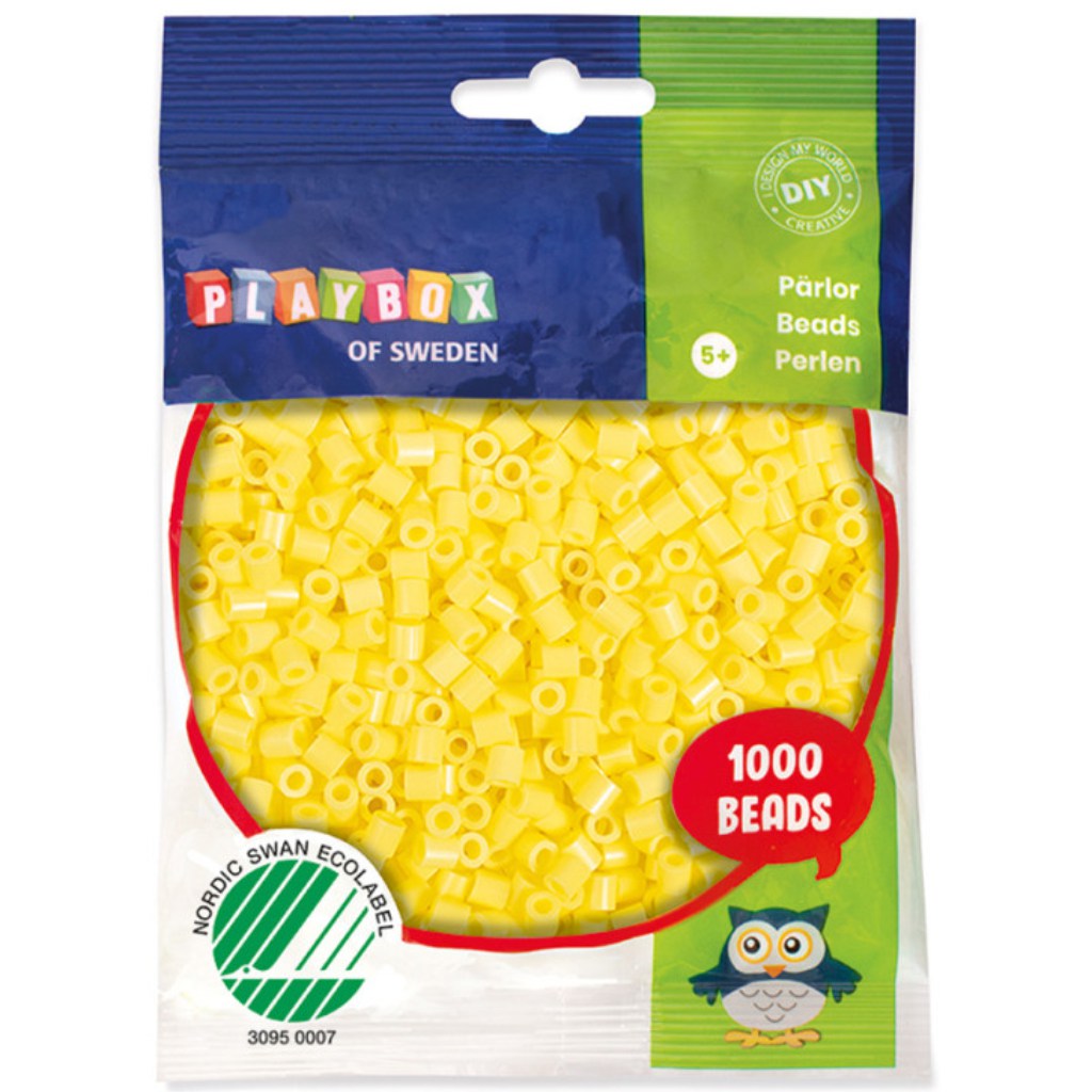 PlayBox: 5mm MIDI žehliace korálky, 1000 ks, pastelovo žltá farba