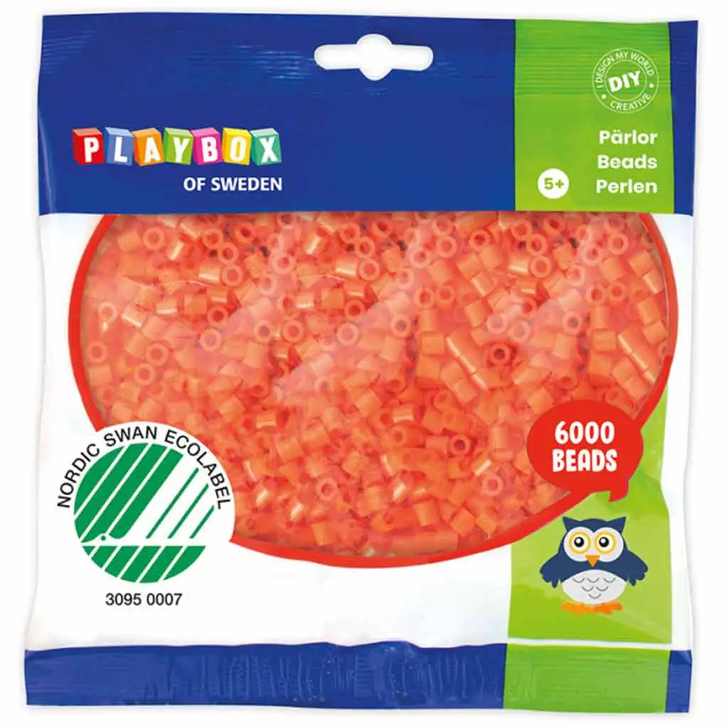 PlayBox: 5mm MIDI žehliace korálky v oranžovej farbe, balenie 6000 ks.