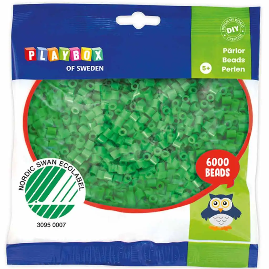PlayBox: 5mm MIDI žehliace korálky v zelenej farbe, balenie 6000 ks.