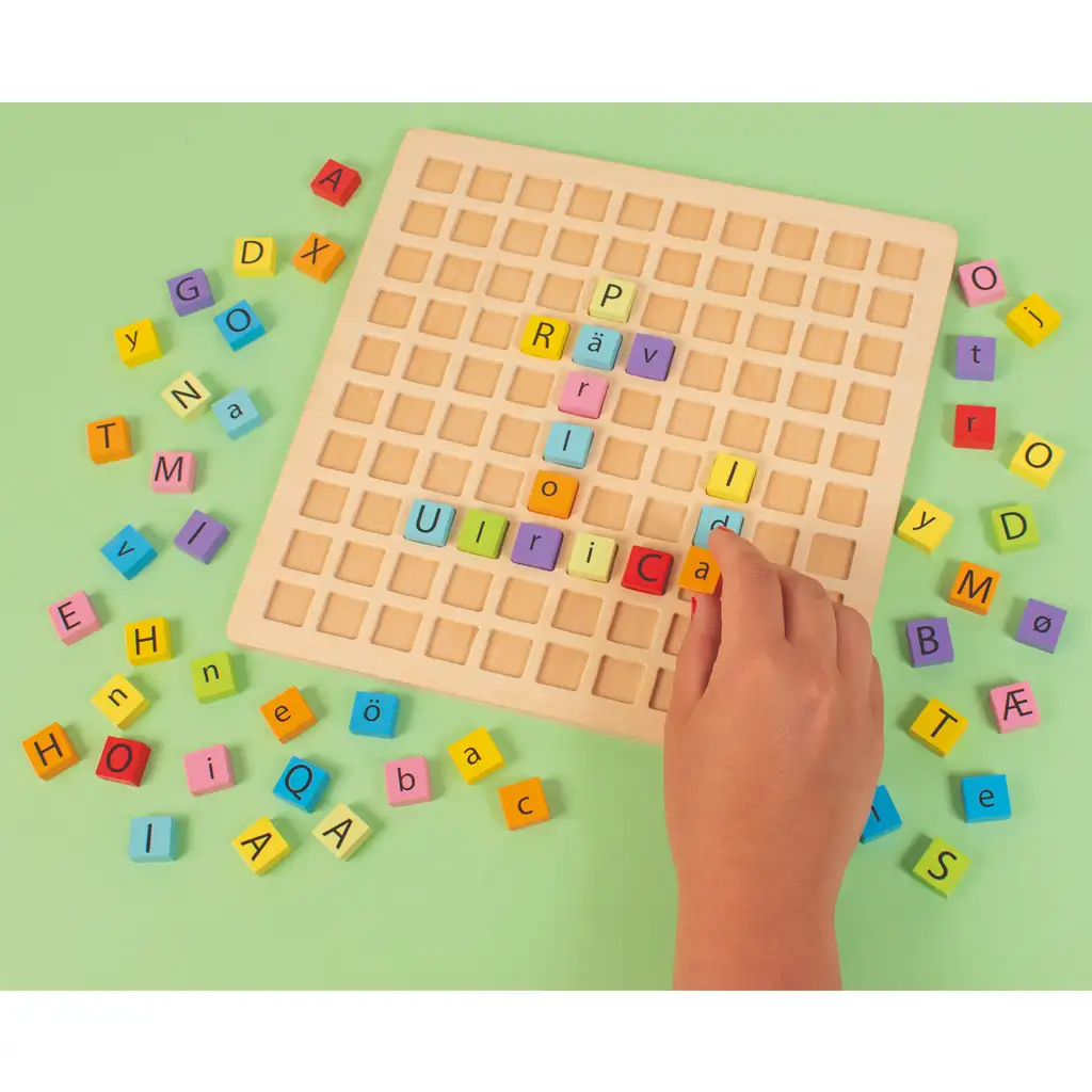 PlayBox: ABC farebná drevená vzdelávacia hračka 25x25cm kép 2