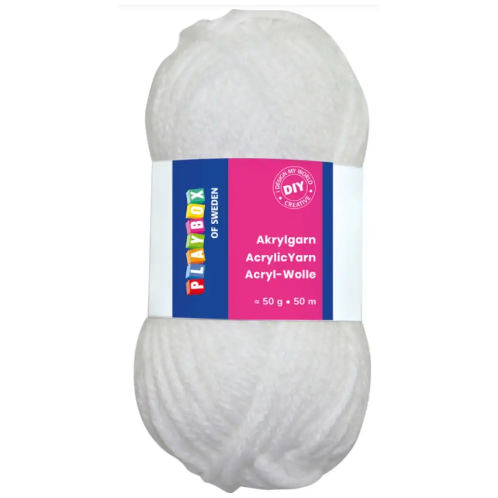 PlayBox: Akrylová priadza 50g 50m biela farba