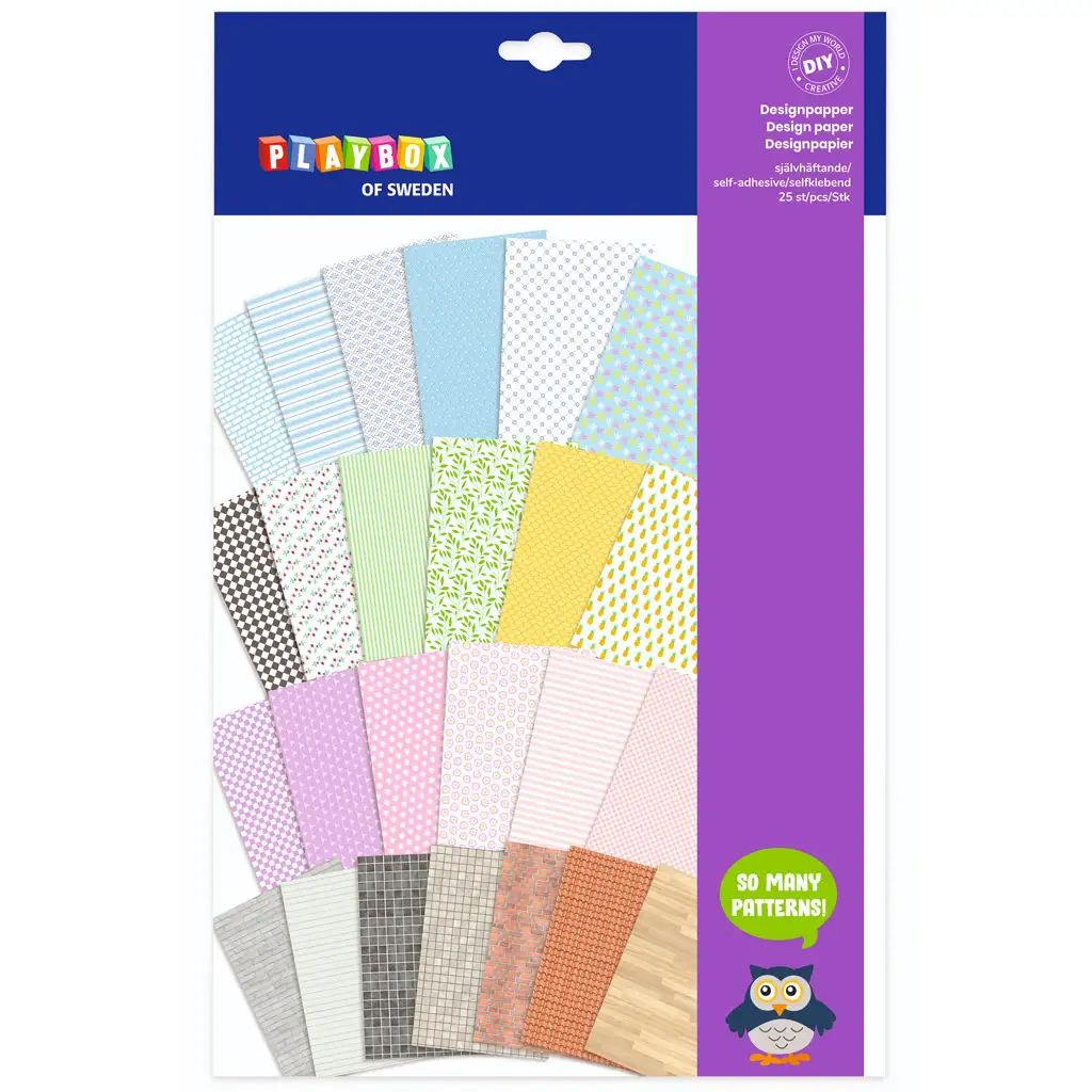 PlayBox: Dekoratívny kartón s vzormi, 25 listov