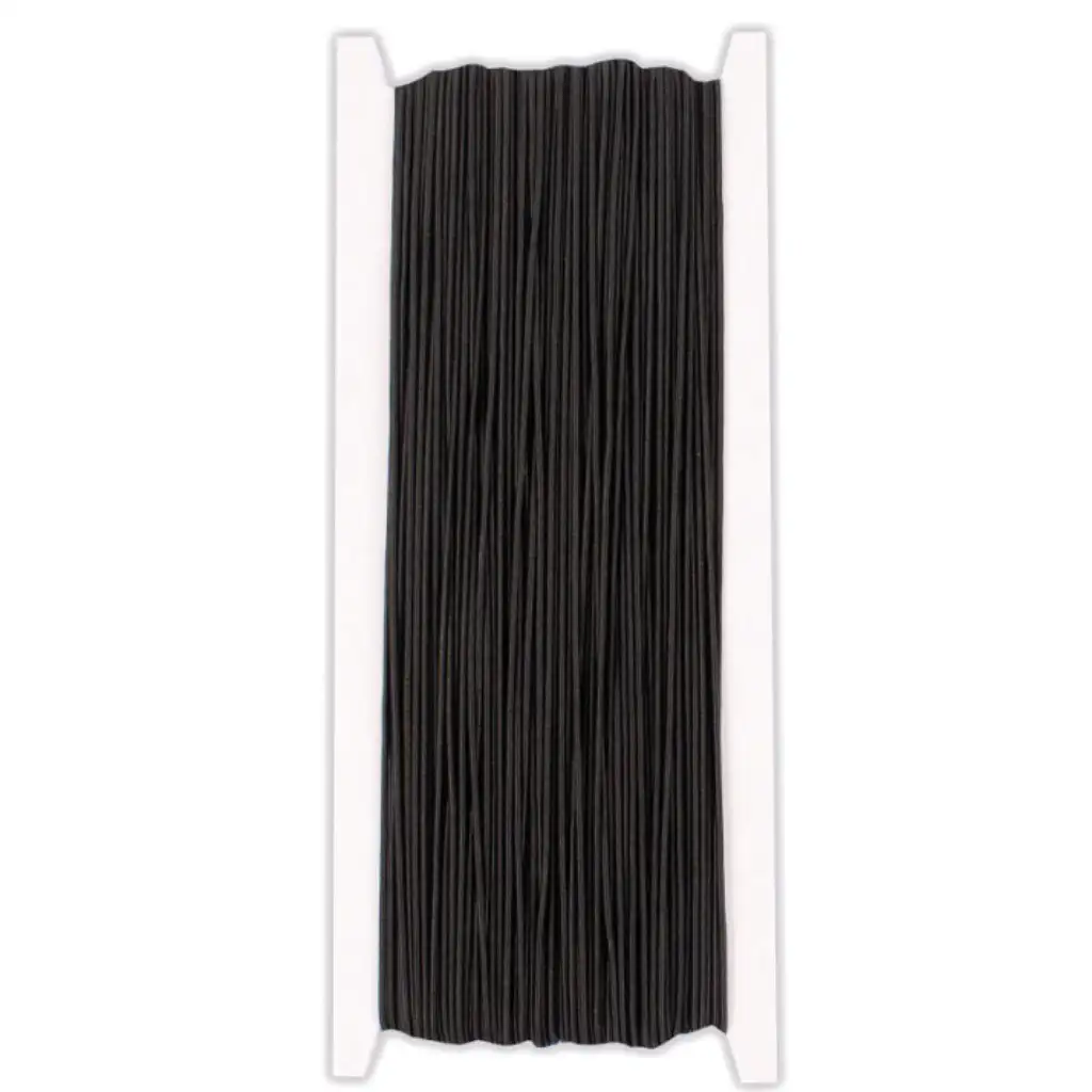 PlayBox: Elastický čierny šnúr na cievke 50 metrov, hrúbka 1 mm.