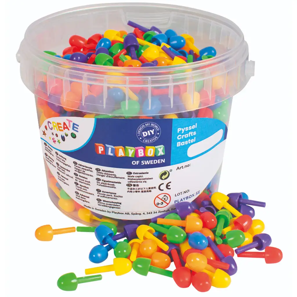 PlayBox: Farebná malá mozaika, sada 125 kusov, priemer 1 cm