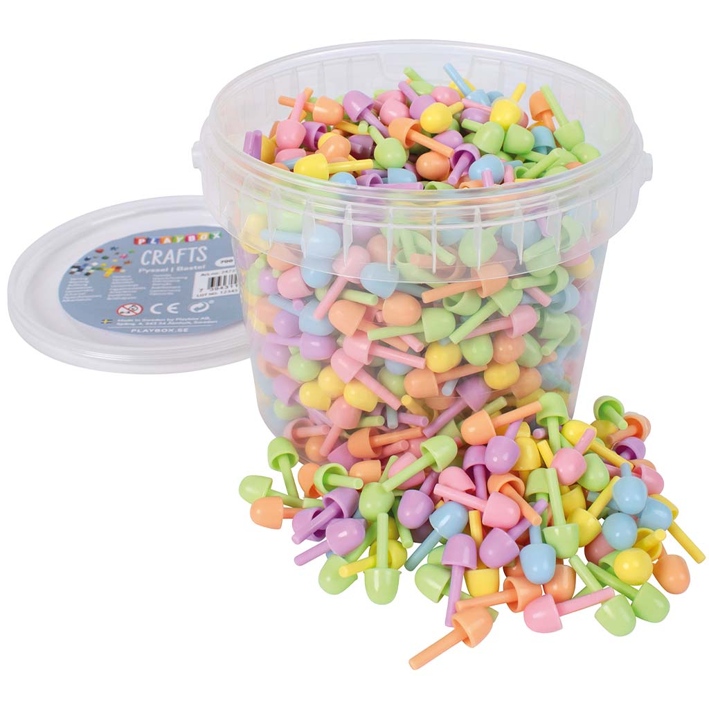 PlayBox: Farebná mozaika 10 mm kolíky, sada 700 ks v vedre