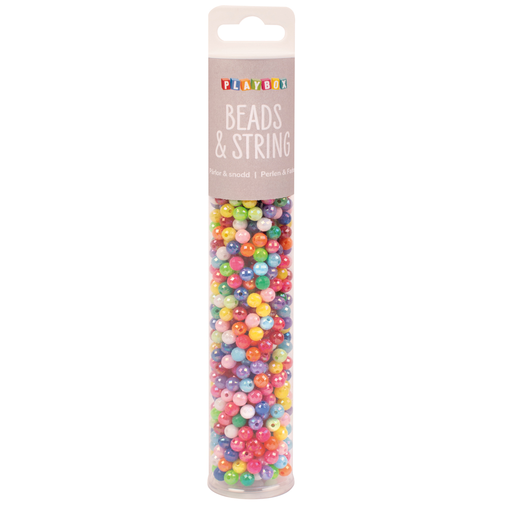 PlayBox: Farebné korálky s kryštálovým efektom na navliekanie, sada 650 kusov